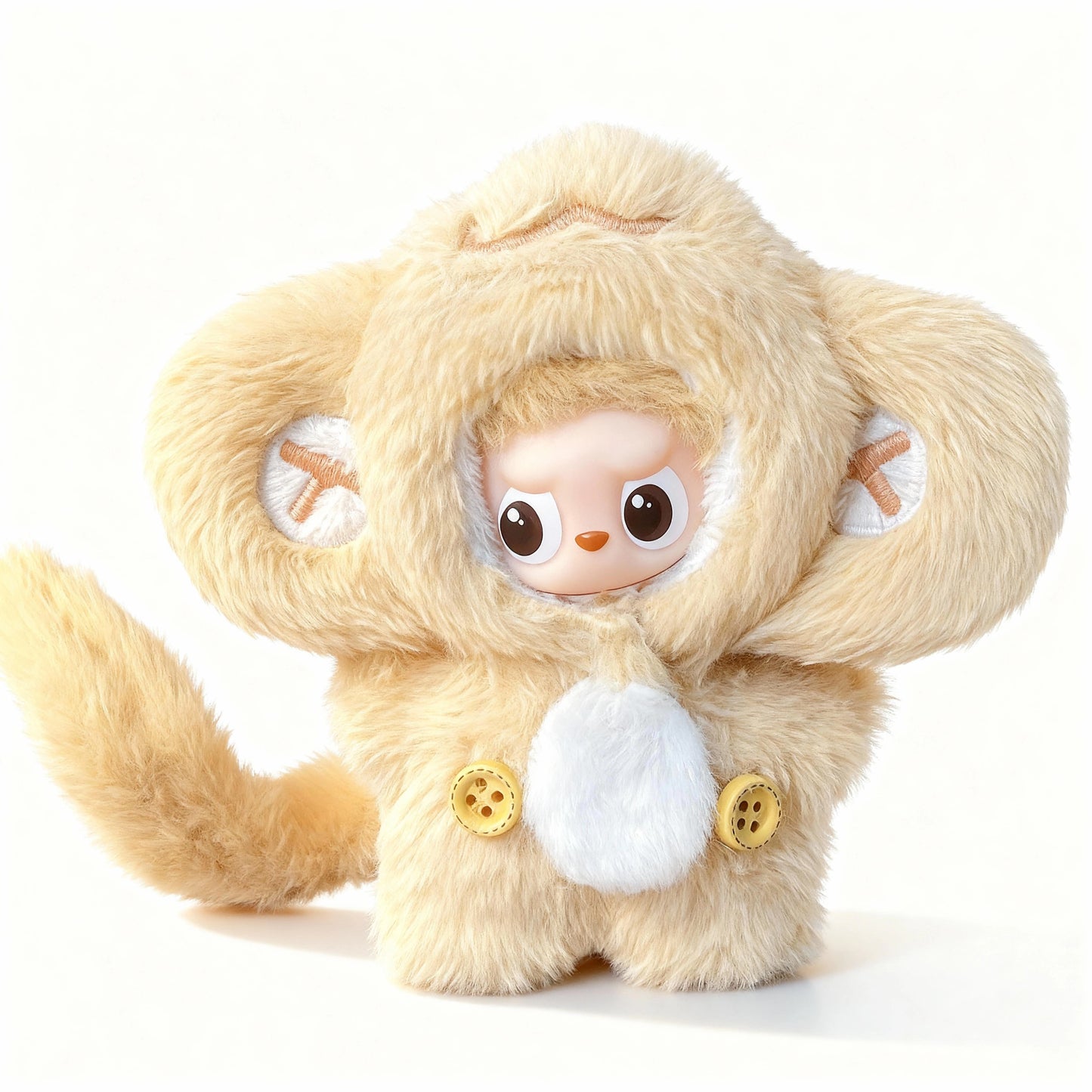 Labubu 4th Generation Doll Outfit - Plush Monkey Cosplay Costume with Tail for 10.5cm Labubu Vinyl Doll Accessories