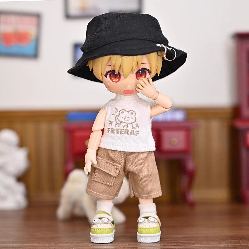 OB11 Doll Clothes | 1/12 BJD Doll Clothing | 4-Piece Doll Denim Jacket Set | 15cm Doll Outfits