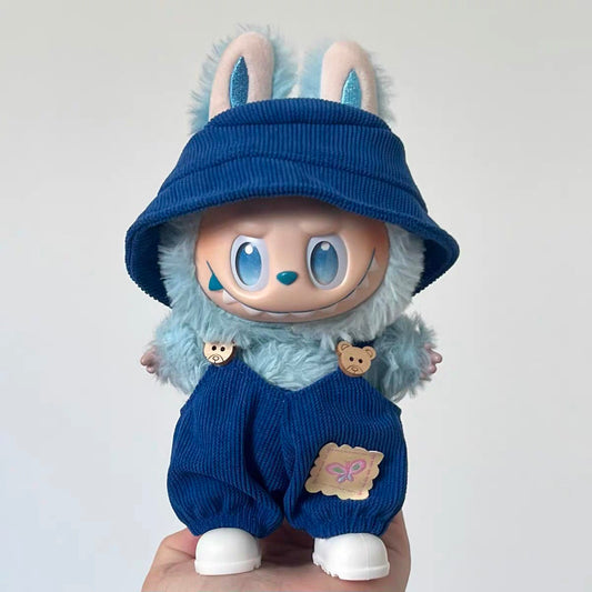 Doll Clothing For 15-17cm dolls/Doll Clothes Set - 5 Pieces ( Jumpsuit, Hat, Glasses,Shoes,fashion accessory)