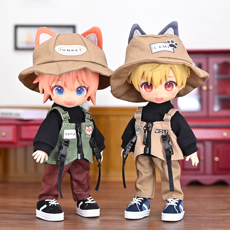 OB11 Doll Clothes | 1/12 BJD Doll Outfits | 5-Piece Doll Camping Sportswear Set