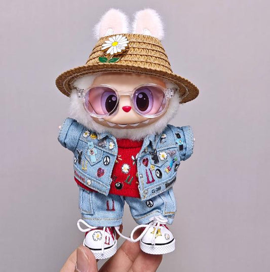 Doll Clothing Set For 17cm dolls Fashion Denim 6-Piece Set