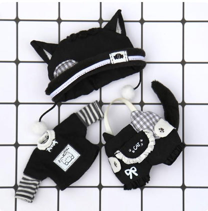 Cute Cat Outfit for OB11 Dolls - 1/12 BJD Body9 Doll Clothes 3-Piece Set