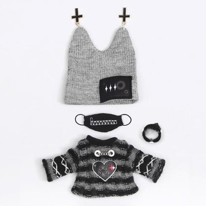 4-Piece Striped Sweater Set for OB11 Dolls - 1/12 BJD Outfit