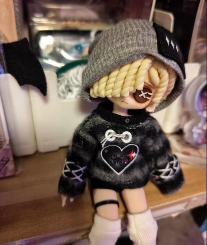 4-Piece Striped Sweater Set for OB11 Dolls - 1/12 BJD Outfit