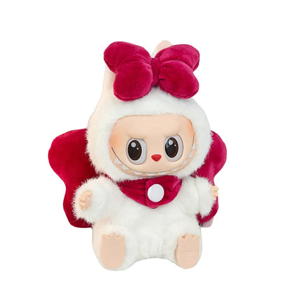 Labubu doll dress fluffy party bodysuit with big bow wings