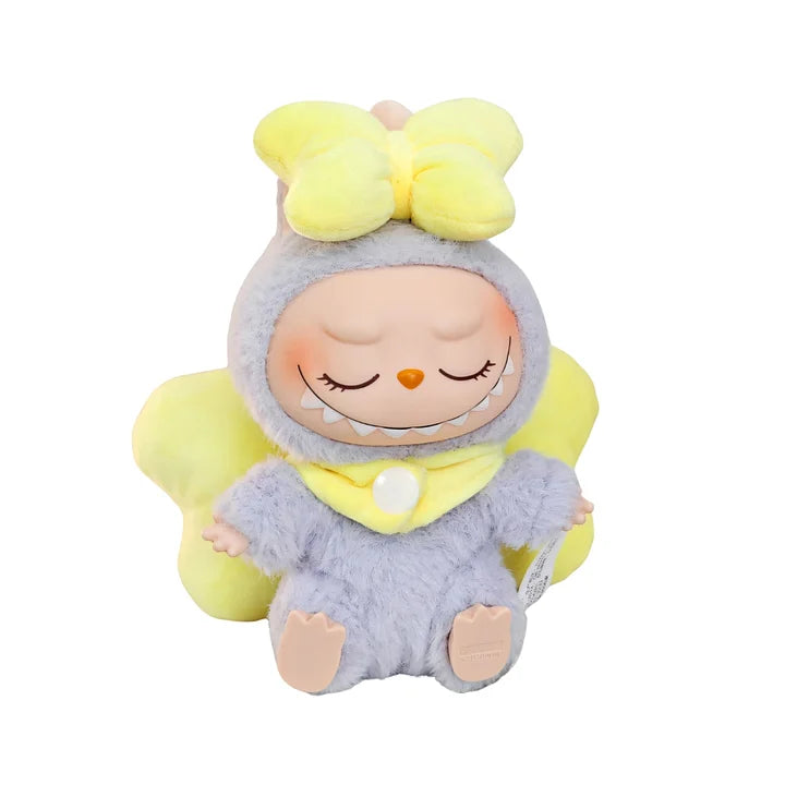 Labubu doll dress fluffy party bodysuit with big bow wings