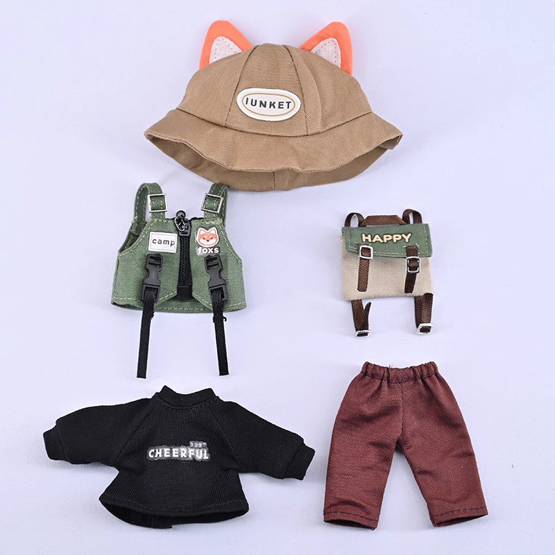 OB11 Doll Clothes | 1/12 BJD Doll Outfits | 5-Piece Doll Camping Sportswear Set