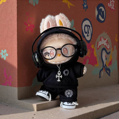 Labubu Chrome Hearts Street Style Hoodie Set