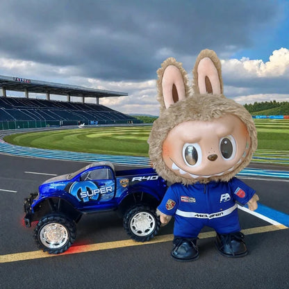 Labubu doll costume Ferrari racing suit set Hamilton style F1 racing suit set including hat red sports style