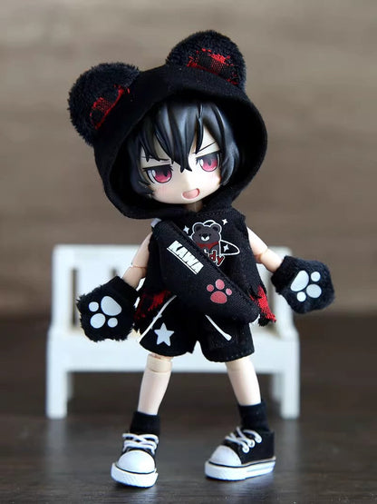 OB11 Doll Clothes | 1/12 BJD Doll Clothing | American-Style Little Wolf 4-Piece Doll Set | Doll Outfits