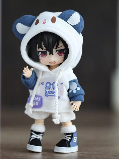 Cute Hamster Sweatshirt for OB11 Dolls - 1/12 BJD Doll Clothes, 15cm Plush Toy Outfit