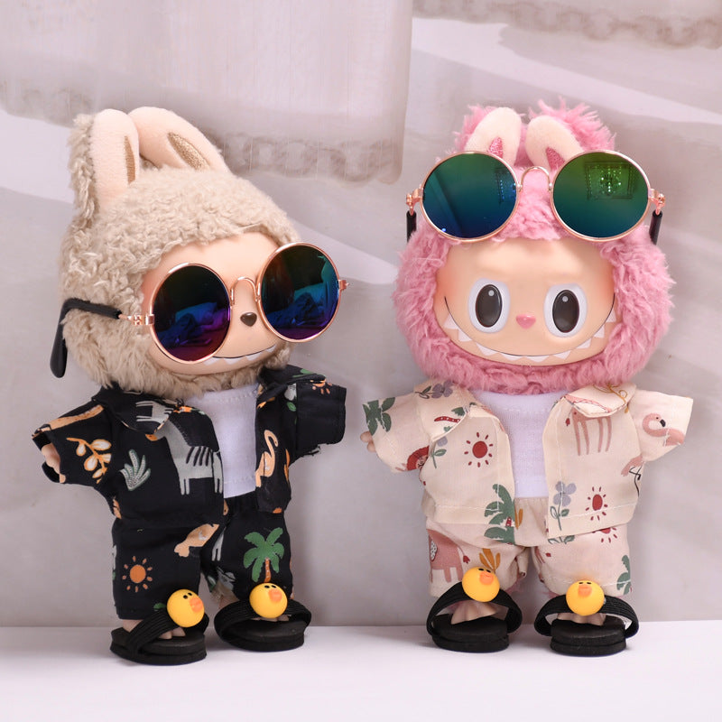 Doll Casual Fashion Printed Vacation Clothing 5-Piece Set  For 17cm dolls