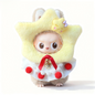 Labubu 4th Generation Doll Outfit - Star-Themed Plush Hat Set with Red Pom-Poms & Bell Accessory for 10.5cm Labubu Vinyl Doll