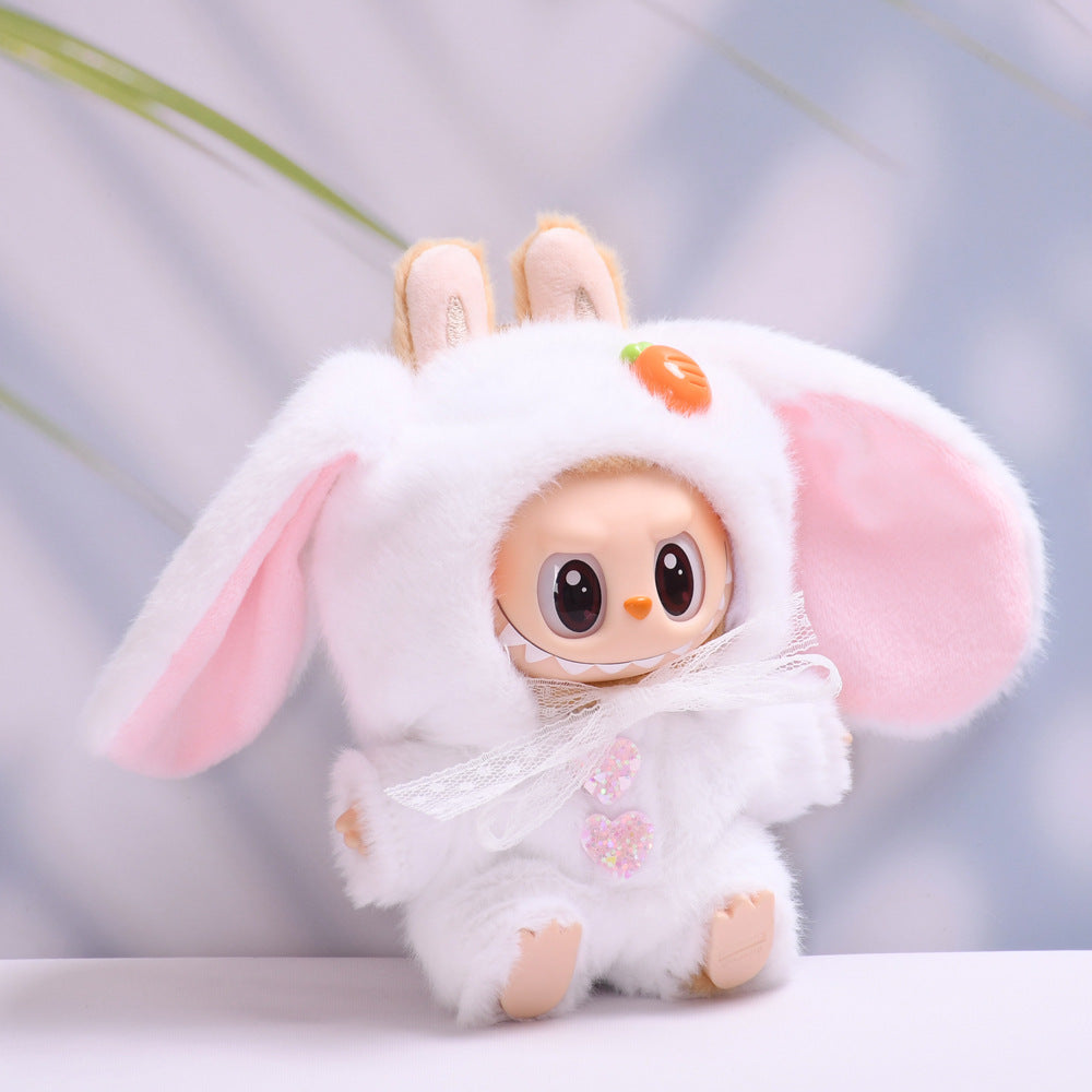 Doll Clothes For 15-17cm dolls Furry Doll Clothing, Rabbit Ear Decorated Outfit