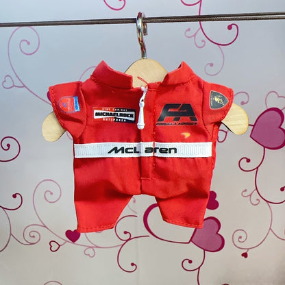 Labubu doll costume Ferrari racing suit set Hamilton style F1 racing suit set including hat red sports style