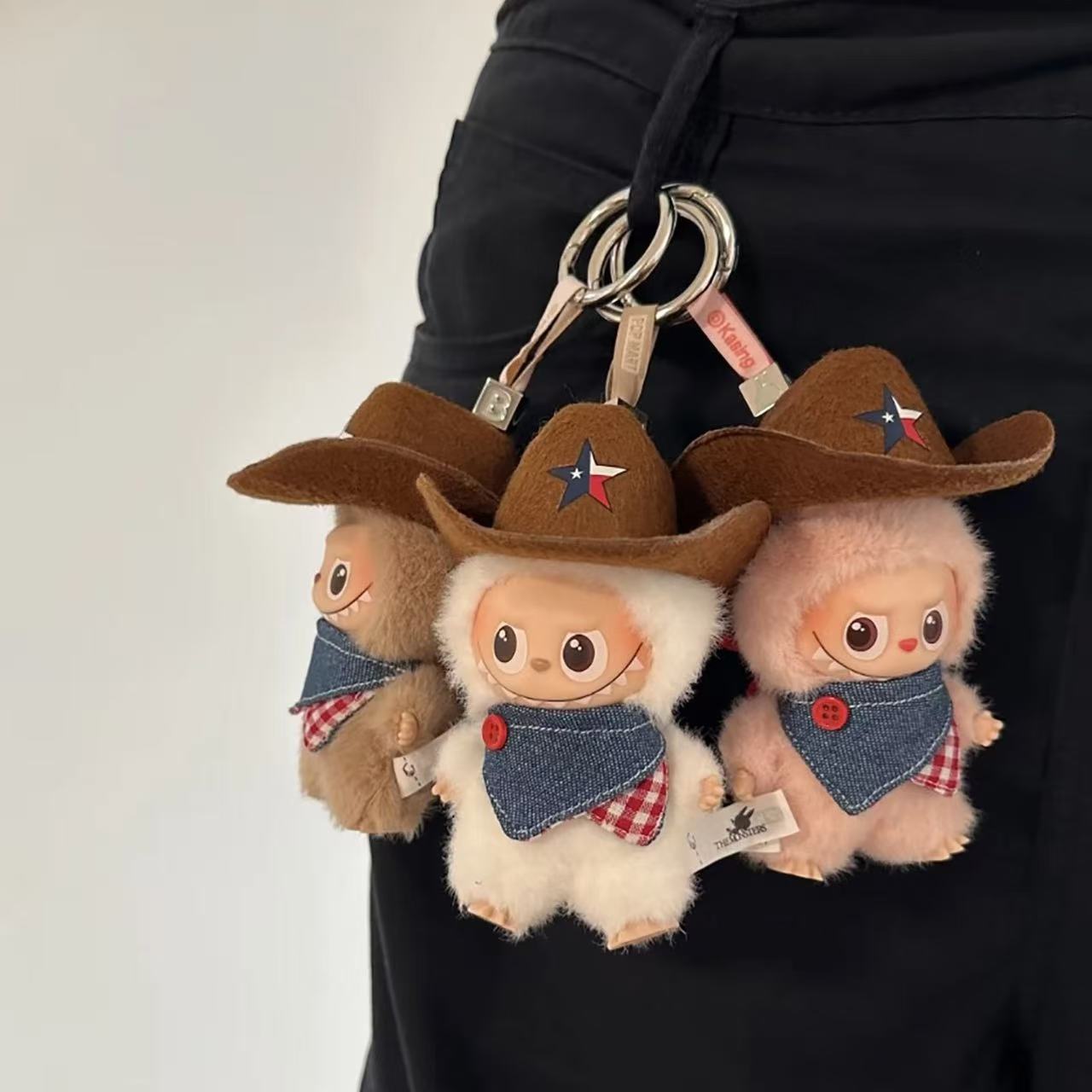 Labubu 4th Generation Doll Outfit - Western Cowboy Theme Set (Cowboy Hat + Bandana ) for 10.5cm Labubu Vinyl Doll