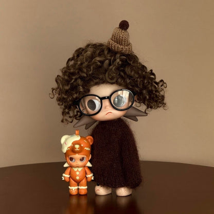 Zsiga Cool Style 3-Piece Doll Outfit: Brown Knitted Sweater + Glasses + Hat for Zsiga 1/8 Articulated Doll Fashion Accessories