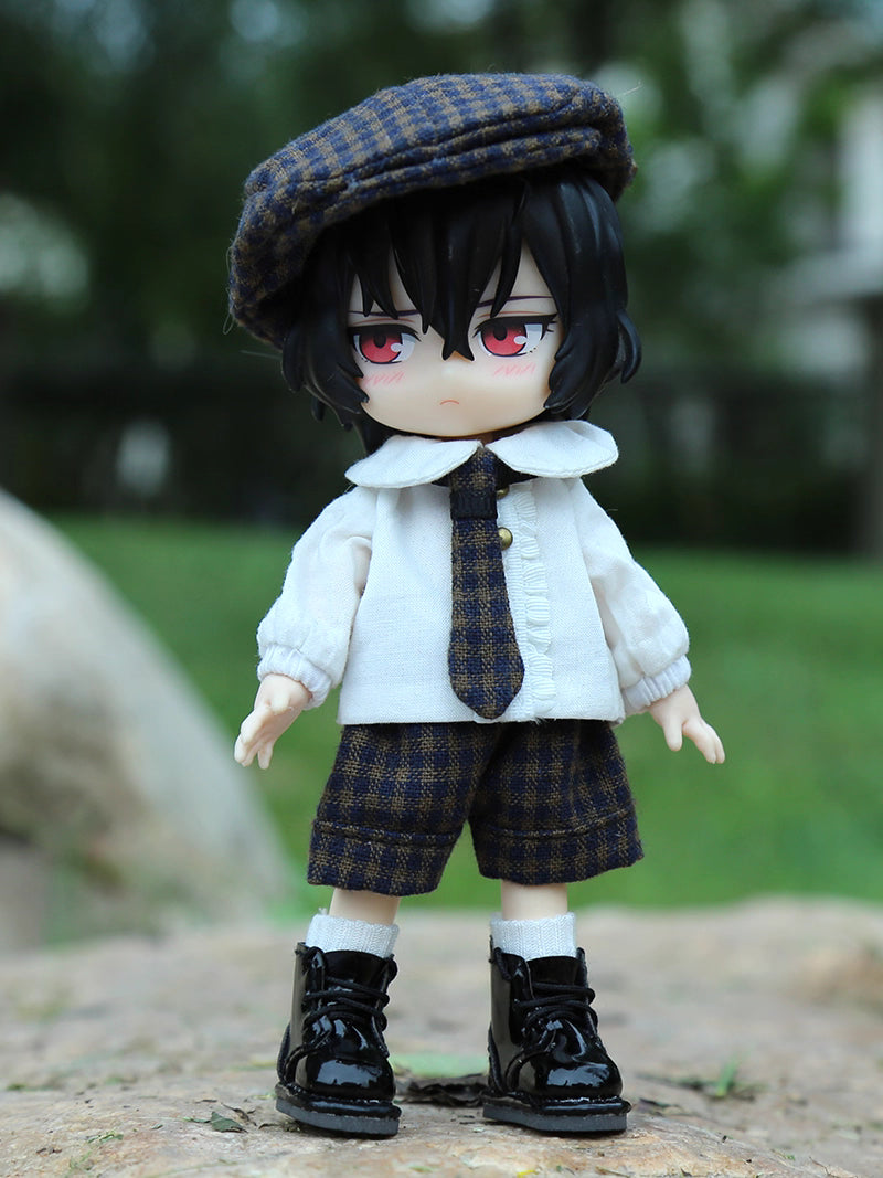 OB11 Doll Clothes | 1/12 BJD Doll Outfits | Doll British Beret & Retro Cape 8-Piece Set | Doll Clothing