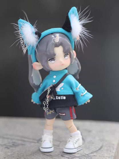 OB11 Doll Clothes | 1/12 BJD Doll Outfits | Cute Doll Clothing Set with Fox Ear Decoration