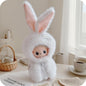 Labubu 4.0 "Pin of Love" 10cm Plush Bunny Hat Outfit | Long Ears Rabbit Costume for Mini Monster Dolls