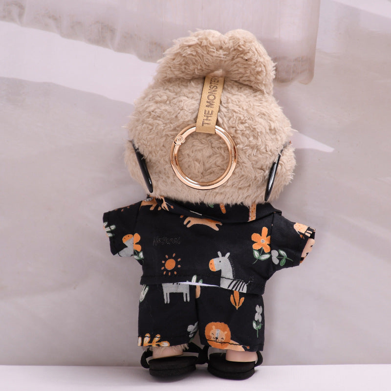 Doll Casual Fashion Printed Vacation Clothing 5-Piece Set  For 17cm dolls