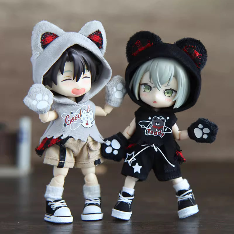 OB11 Doll Clothes | 1/12 BJD Doll Clothing | American-Style Little Wolf 4-Piece Doll Set | Doll Outfits