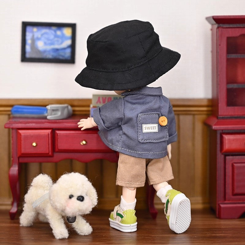 OB11 Doll Clothes | 1/12 BJD Doll Clothing | 4-Piece Doll Denim Jacket Set | 15cm Doll Outfits