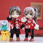 OB11 Doll Clothes, 1/12 Scale BJD Doll Apparel, New Year Tang Suit Festival Outfit, Doll Replacement Costume Set