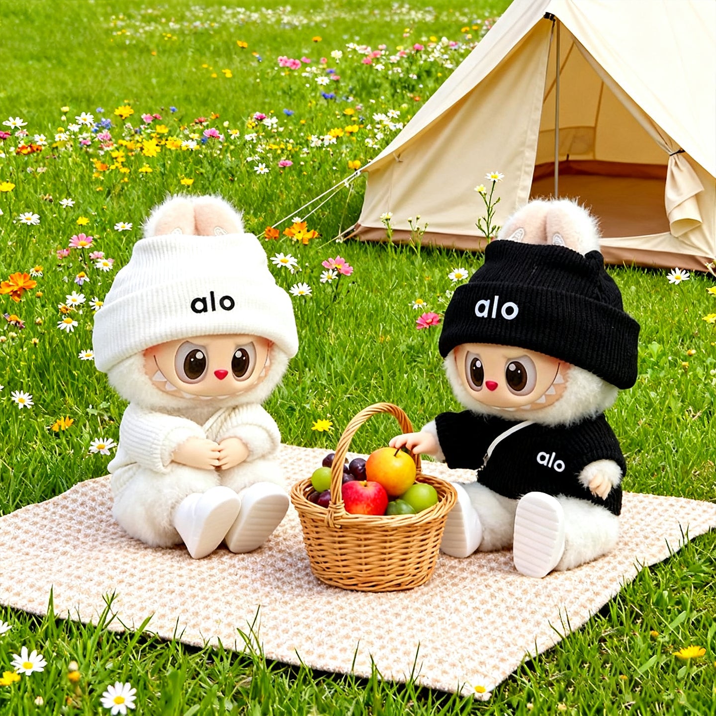 17cm Sport Tennis Doll Outfit - Knit Sweater, Beanie Hat & Tennis Accessories Set for Plush Dolls | Cross-Border Bestseller