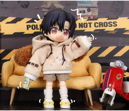 Hooded Puppy Sweatshirt for OB11 Dolls - 15cm Doll Clothes 1/12 BJD Outfit