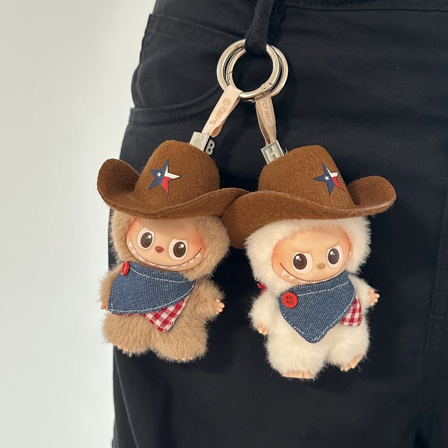 Labubu 4th Generation Doll Outfit - Western Cowboy Theme Set (Cowboy Hat + Bandana ) for 10.5cm Labubu Vinyl Doll