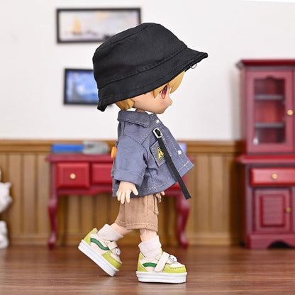 OB11 Doll Clothes | 1/12 BJD Doll Clothing | 4-Piece Doll Denim Jacket Set | 15cm Doll Outfits