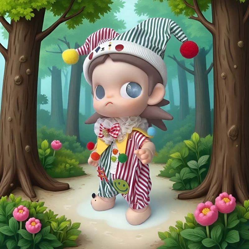 20cm Zsiga 1/8 Articulated Doll Clothes: Circus Colorful Dopamine Clown Costume Replacement Outfit