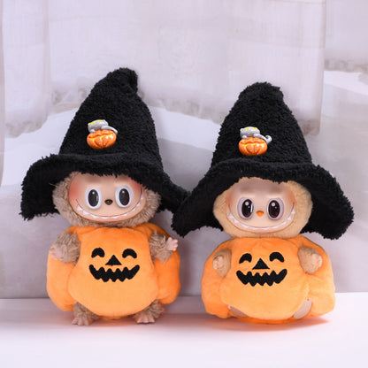 Doll Clothing For 15-17cm dolls Orange Pumpkin Outfit, Christmas & Halloween Doll Clothing 2-Piece Set (Hat & Top Included)