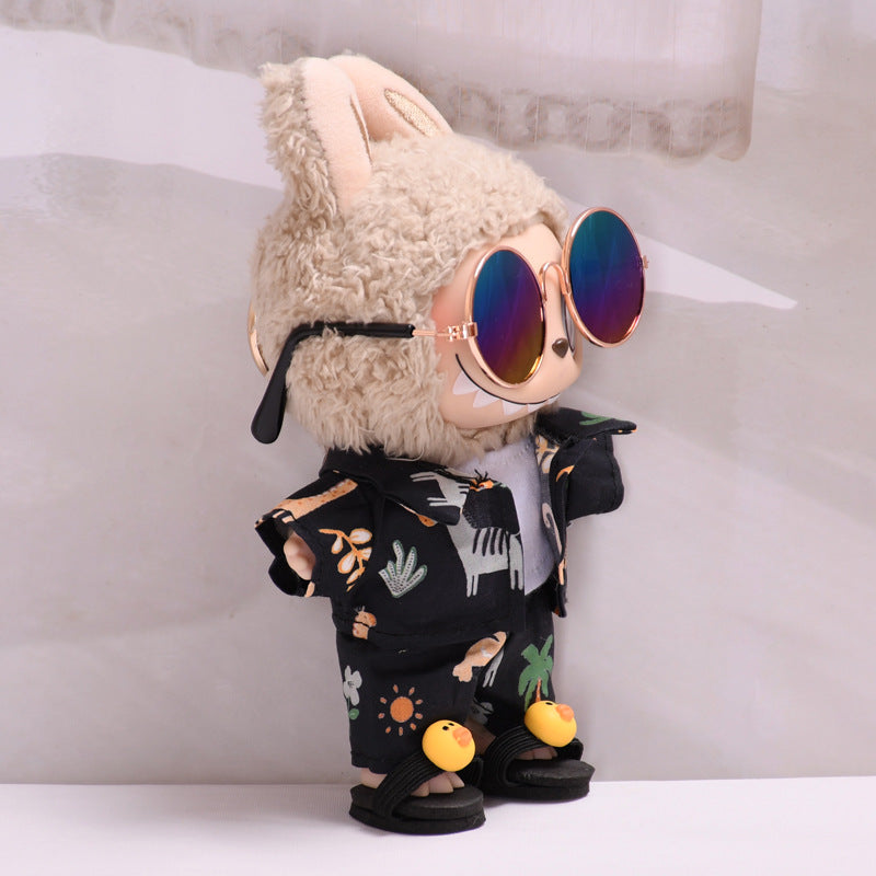 Doll Casual Fashion Printed Vacation Clothing 5-Piece Set  For 17cm dolls