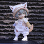 Cute Cat Outfit for OB11 Dolls - 1/12 BJD Body9 Doll Clothes 3-Piece Set