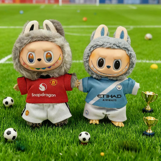 Hot Sale Football Style Doll Outfit Set, Manchester City Jersey & Shorts Two-Piece, Sporty Trendy Doll Clothing