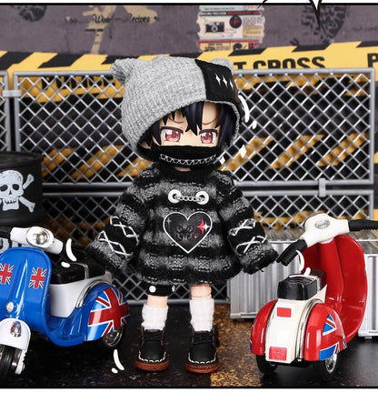4-Piece Striped Sweater Set for OB11 Dolls - 1/12 BJD Outfit