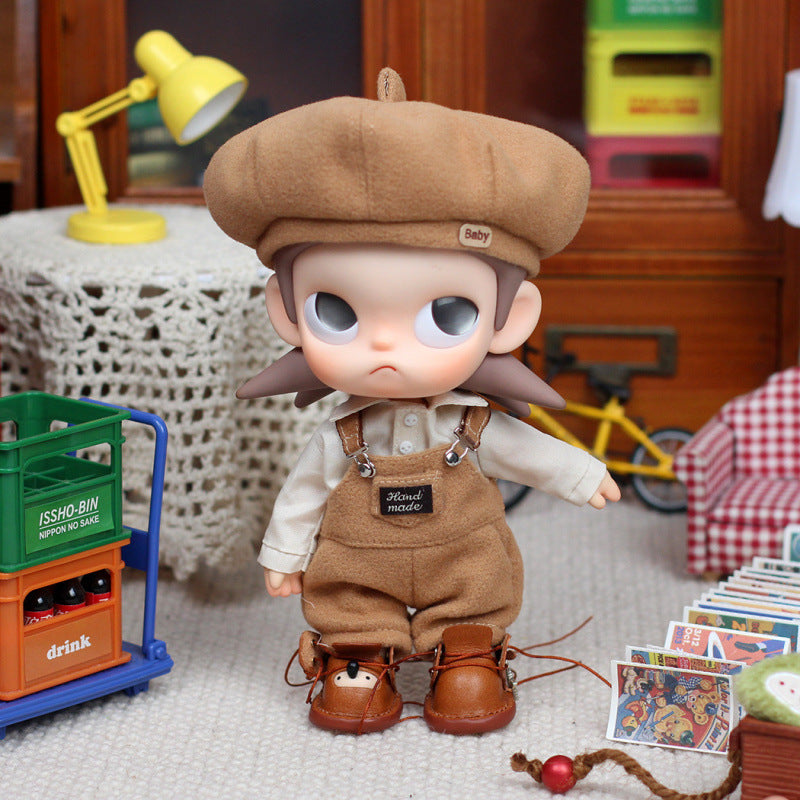 20cm Zsiga Articulated Doll Clothes 5-Piece Set | Beret + Sunglasses + Shirt + Overalls + Tote Bag | Fashion Outfit for 1/8 Scale Collectible Dolls