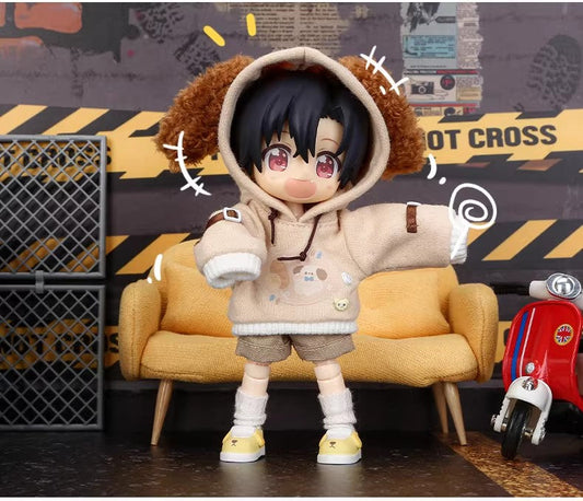 Hooded Puppy Sweatshirt for OB11 Dolls - 15cm Doll Clothes 1/12 BJD Outfit