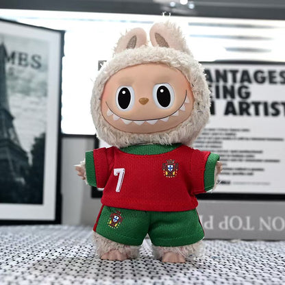 Football Style Doll Outfit Set, Portugal Team No.7 Jersey & Shorts, 17cm Sporty Trendy Doll Clothing