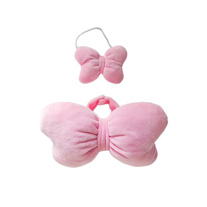 Labubu doll dress fluffy party bodysuit with big bow wings