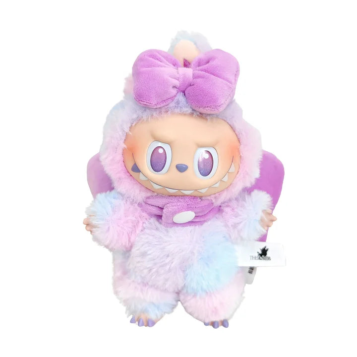 Labubu doll dress fluffy party bodysuit with big bow wings