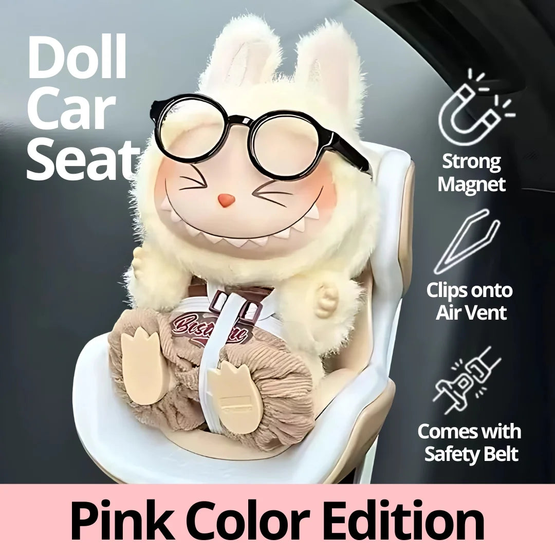 Premium Labubu car seat accessories, air conditioning vent decorations, pink version