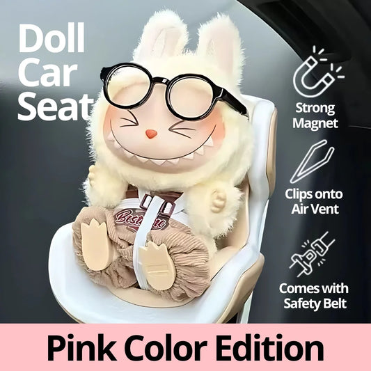 Premium Labubu car seat accessories, air conditioning vent decorations, pink version