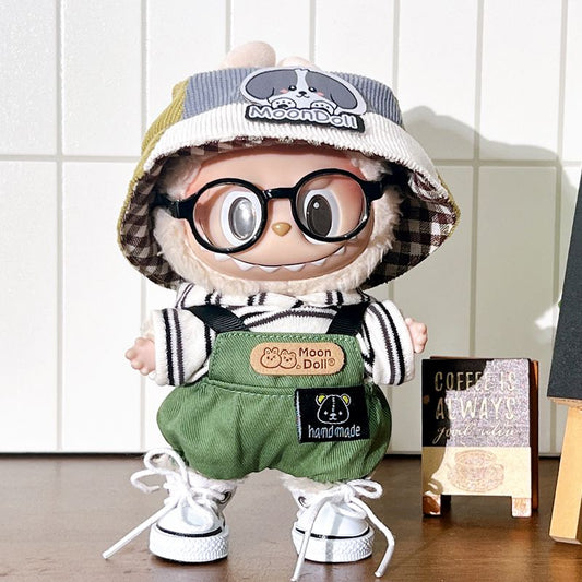 Doll Clothing 5-Piece Doll Outfit Set For 15-17cm Doll: Including Hat,Glasses ,Top, Pants and Shoes