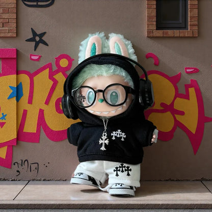 Labubu Chrome Hearts Street Style Hoodie Set