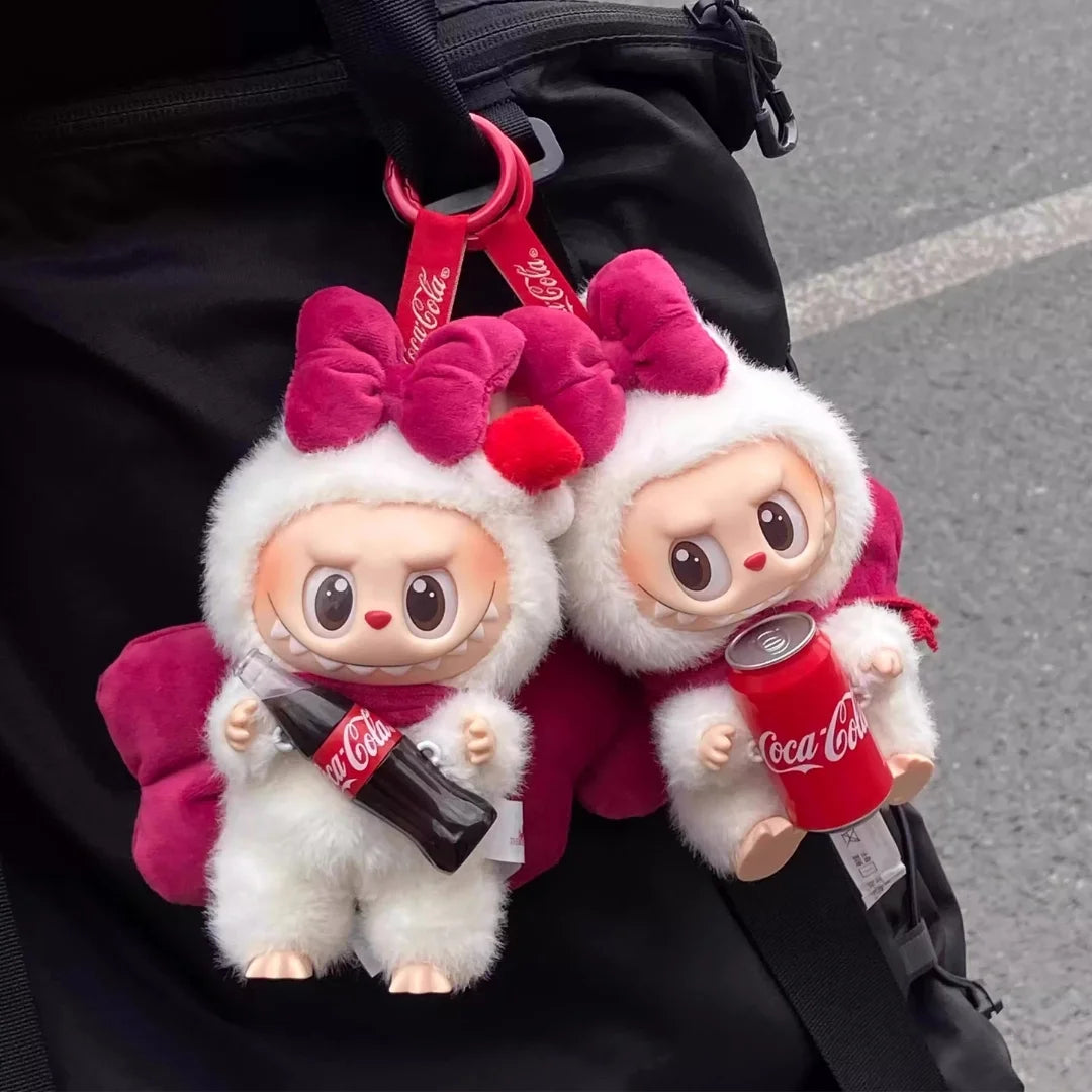 Labubu doll dress fluffy party bodysuit with big bow wings